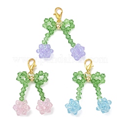 3Pcs Cherry Glass Imitation Austrian Crystal Pendants Decorations&nbsp;HJEW-JM04058