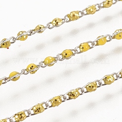 Brass Handmade Beaded Chain&nbsp;CHC-G011-08P-01