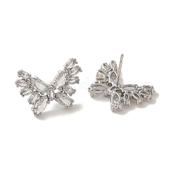 Rack Plating Brass Micro Pave Cubic Zirconia Studs Earrings&nbsp;EJEW-R162-23P