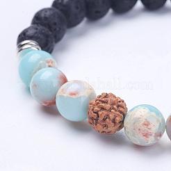 Natural Lava Rock Beads Stretch Bracelets&nbsp;BJEW-G565-05