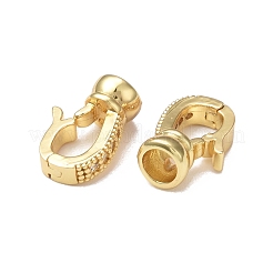Rack Plating Brass Micro Pave Clear Cubic Zirconia Fold Over Clasps&nbsp;KK-E080-02G