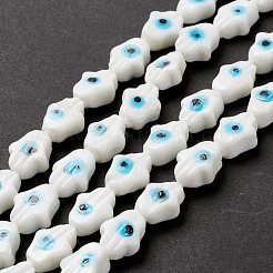 Handmade Evil Eye Lampwork Beads Strands&nbsp;LAMP-F024-02B