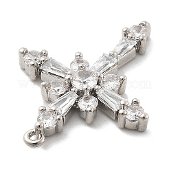 Brass Micro Pave Clear Cubic Zirconia Pendants&nbsp;KK-L228-03P-01