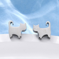 Tarnish Resistant 304 Stainless Steel Kitten Stud Earrings&nbsp;EJEW-F227-06P