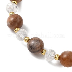 Natural Black Moonstone Beaded Stretch Bracelets for Women&nbsp;BJEW-JB12792