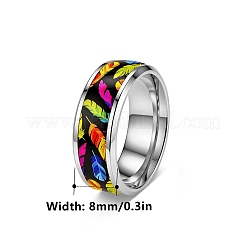 Printed 304 Stainless Steel Finger Rings&nbsp;WG4341D-02