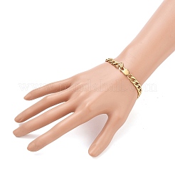 Woman's 304 Stainless Steel Cuban Link Chain Bracelets&nbsp;BJEW-JB05611-01