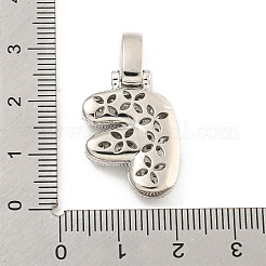 Brass Micro Pave Clear Cubic Zirconia Pendants&nbsp;KK-B099-01P-F