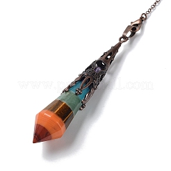 Natural Chakra Gemstone Dowsing Pendulums&nbsp;AJEW-XCP0002-22