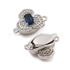 Brass Micro Pave Clear Cubic Zirconia Box Clasps&nbsp;KK-C075-16P