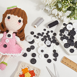 300Pcs 2 Colors Resin Buttons&nbsp;DIY-SP0003-98A
