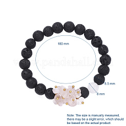 Natural Lava Rock Round Beads Stretch Bracelets&nbsp;BJEW-JB05118