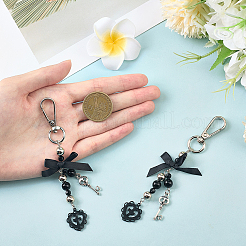 2Pcs Butterfly with Skull & Heart Alloy  Pendant Decorations&nbsp;HJEW-BBC0001-23
