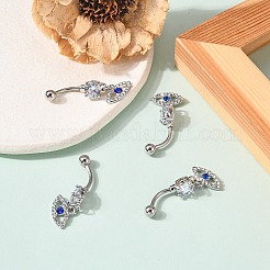 Evil Eye Drop Belly Button Rings for Women&nbsp;AJEW-C010-01P