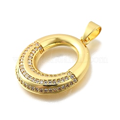 Brass Micro Pave Cubic Zirconia Pendants&nbsp;KK-Z104-08G