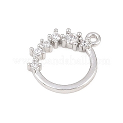 Brass Micro Pave Clear Cubic Zirconia Pendants&nbsp;KK-D225-14P-02
