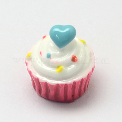 Heart with Cake Resin Cabochons&nbsp;CRES-R183-04B