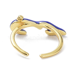 Brass Enamel Cuff Rings&nbsp;RJEW-P023-24G