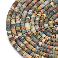 Natural Red Picasso Jasper/Polychrome Jasper Beads Strands&nbsp;G-P575-B10-4x2mm