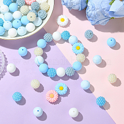 60Pcs 9 Styles Silicone Beads and Acrylic Beas&nbsp;SIL-YW0002-35