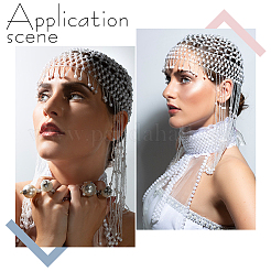 Plastic and Seed Bead Headpiece Cap&nbsp;AJEW-WH0556-11