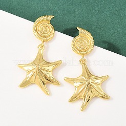 Ocean Theme Brass Dangle Stud Earrings&nbsp;EJEW-F400-04D-G