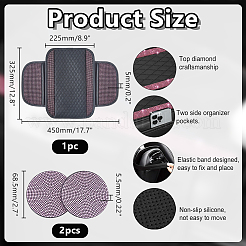 1Pc Bling Car Center Console Cover & 2Pcs Silicone Car Round Cup Mat Sets&nbsp;AJEW-AR0005-53