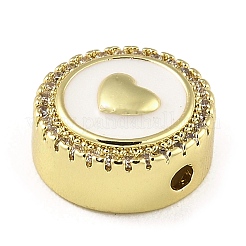 Rack Plating Brass Micro Pave Cubic Zirconia Bead&nbsp;KK-H456-04G