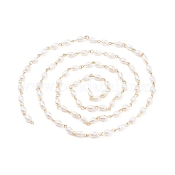 Handmade Natural Freshwater Pearl Beaded Chains&nbsp;AJEW-JB01087