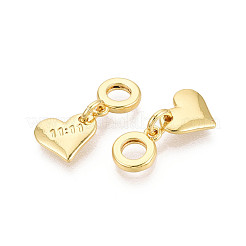 Brass 11:11 Heart European Dangle Charms&nbsp;KK-N259-21G