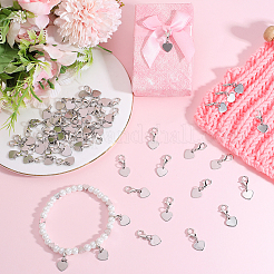 100Pcs Heart 201 Stainless Steel Pendant Decorations&nbsp;HJEW-BM0001-14