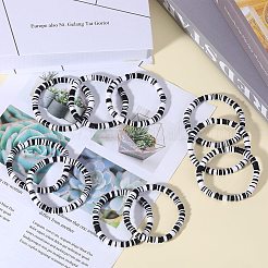 10Pcs 10 Style Polymer Clay Heishi Surfer Stretch Bracelets Set&nbsp;BJEW-SW00116