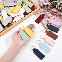 60Pcs 12 Colors PU Leather Keychains&nbsp;KEYC-WA0001-04