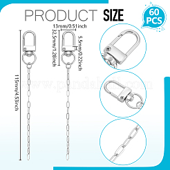 60Pcs Alloy Swivel Clasps&nbsp;HJEW-UN00116