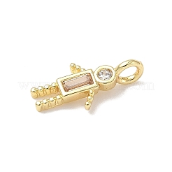 Brass Micro Pave Cubic Zirconia Pendants&nbsp;ZIRC-I356-17G-A04