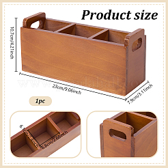 3-Compartment Wood Cosmetic Brush Storage Box&nbsp;AJEW-WH0817-082