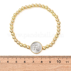 Brass Round Beads Stretch Bracelets for Women&nbsp;BJEW-H640-03A-GP