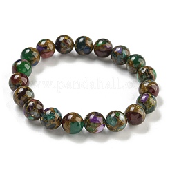 Round Synthetic Gold Clinquant Stone Stretch Bracekets&nbsp;G-P549-02A-03