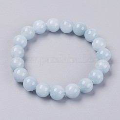 Natural Yellow Jade Beaded Stretch Bracelet&nbsp;BJEW-P209-M-10mm