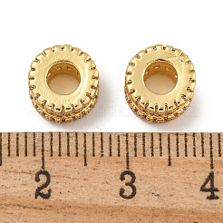 Rack Plating Brass Micro Pave Clear Cubic Zirconia Beads&nbsp;KK-U030-06G