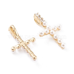 Brass Micro Pave Cubic Zirconia Pendants&nbsp;X-KK-F814-10G