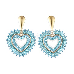Glass Seed Bead Dangle Earrings&nbsp;EJEW-MZ00768-01
