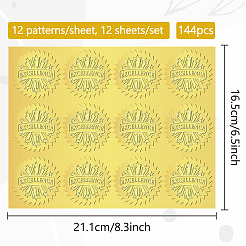 12 Sheets Self Adhesive Gold Foil Embossed Stickers&nbsp;DIY-WH0451-014