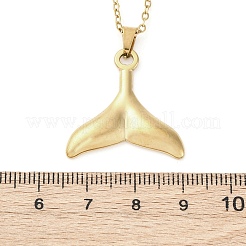 Whale Tail 304 Stainless Steel Pendant Necklaces&nbsp;NJEW-M096-18G
