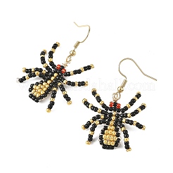 Halloween Glass Seed Bead Dangle Earrings&nbsp;EJEW-MZ00769-04