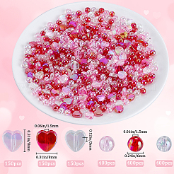 1650Pcs Valentine's Day Transparent Acrylic Beads&nbsp;SACR-SP0001-11