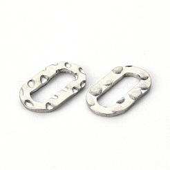 Non-Tarnish Hammered 201 Stainless Steel Linking Rings&nbsp;STAS-T052-16P
