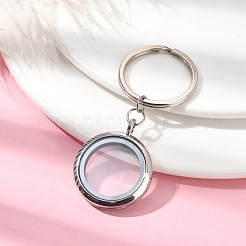 Alloy Photo Frame Living Memory Floating Locket Keychain&nbsp;KEYC-JKC00606