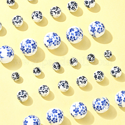30Pcs 3 Styles Floral Printed Porcelain Beads&nbsp;PORC-FS0001-05
