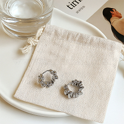 4 Pairs 2 Colors Brass Hoop Earrings&nbsp;EJEW-GO0003-26